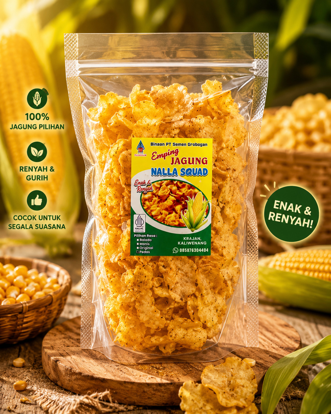 Emping Jagung Pedas